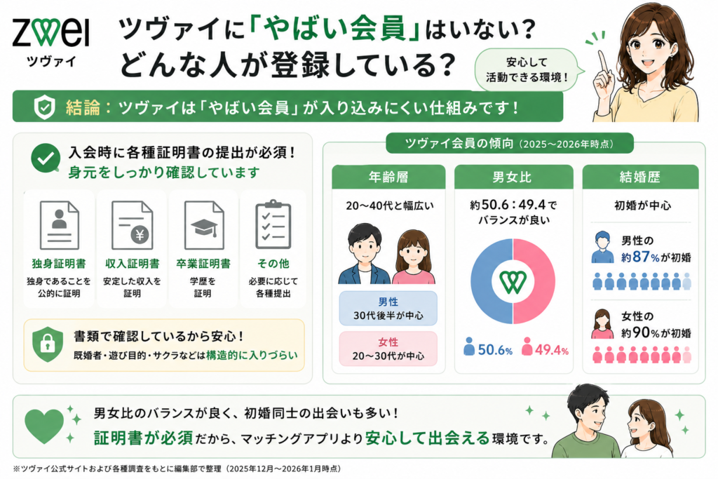 ツヴァイに「やばい会員」はいない?どんな人が登録している?